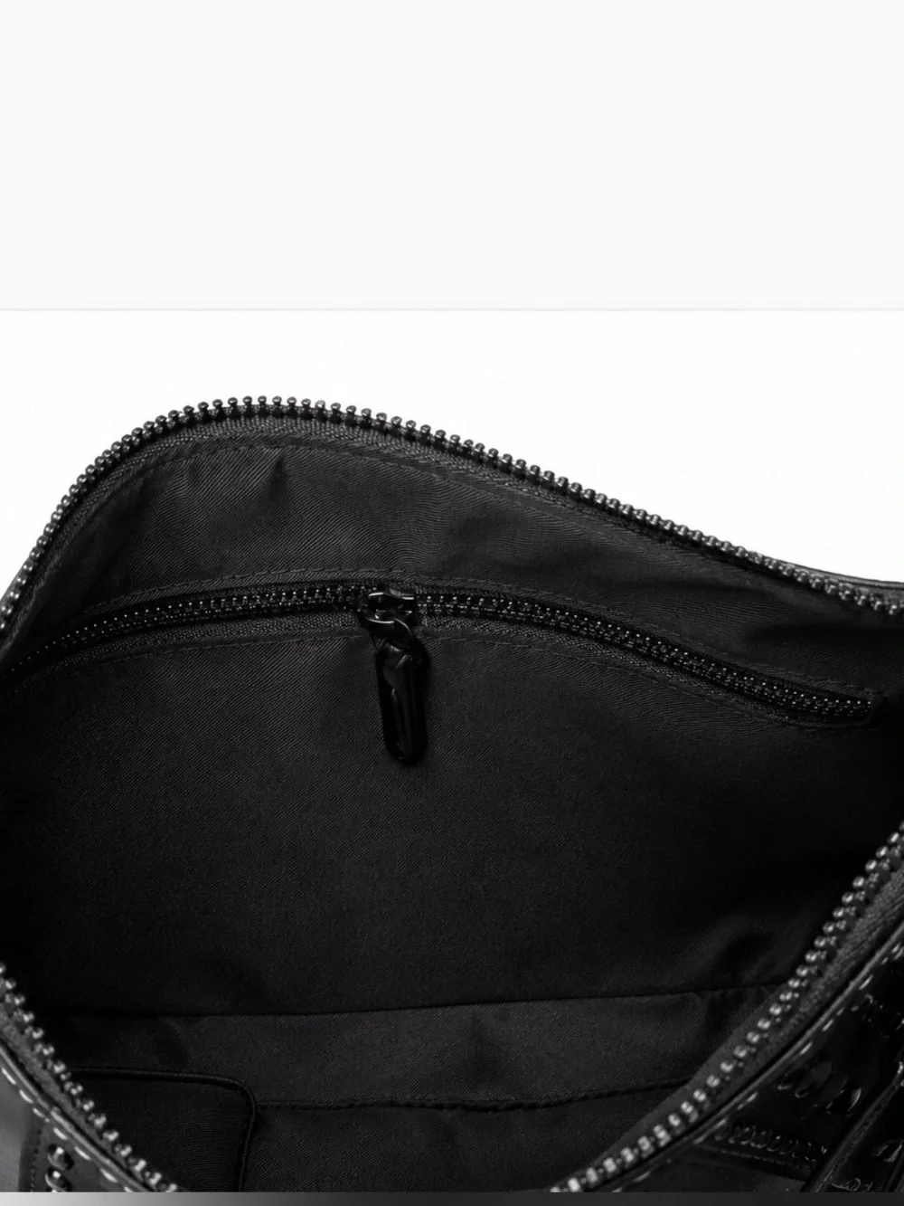 Rolling Stones Black Denim HOBO Shoulder Bag - Gunmetal Studded